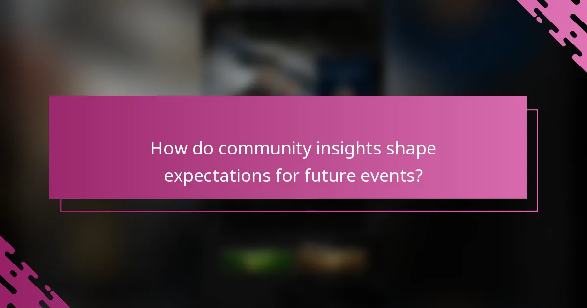 How do community insights shape expectations for future events?