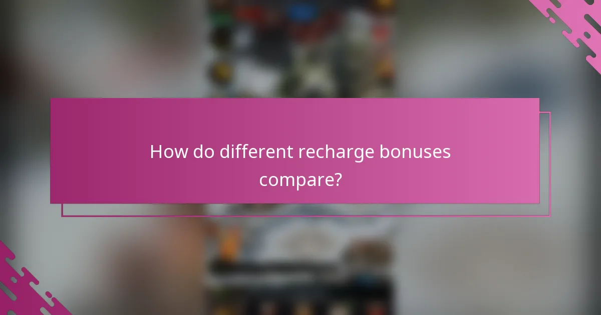 How do different recharge bonuses compare?