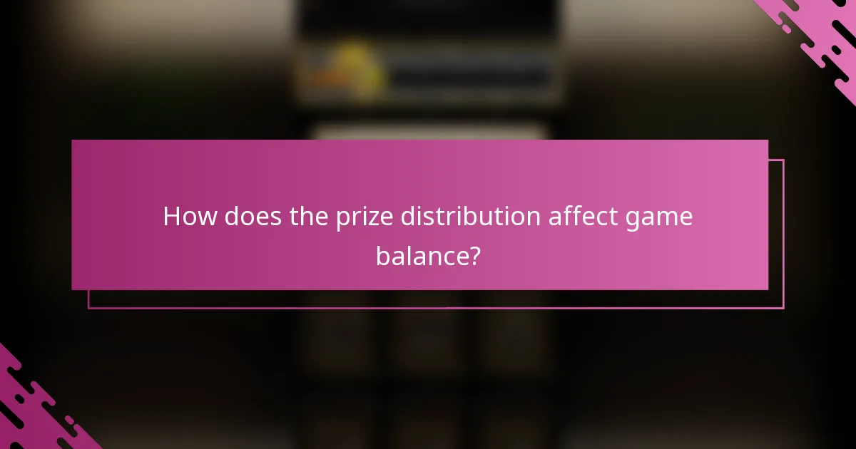 How does the prize distribution affect game balance?