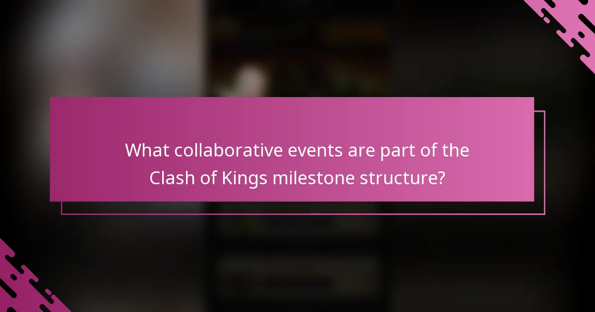 What collaborative events are part of the Clash of Kings milestone structure?