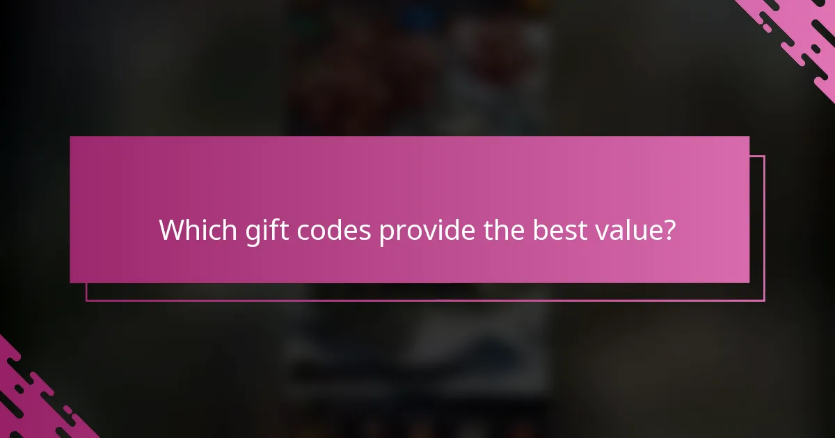 Which gift codes provide the best value?